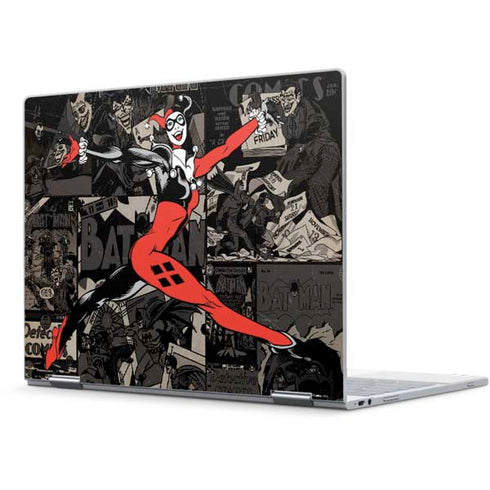 DC Comics Harley Quinn Vintage Action pose pattern Pixelbook Skin